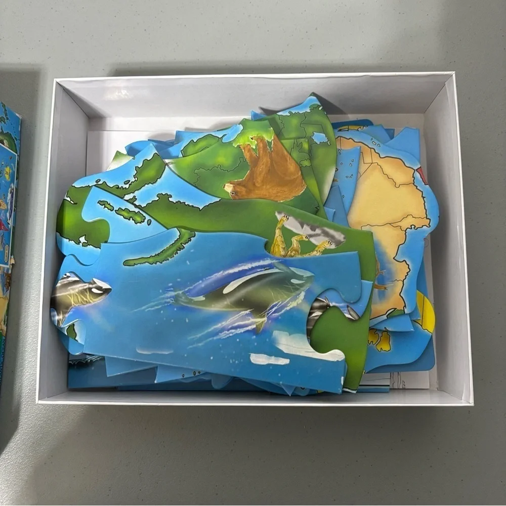 Melissa & Doug 33 Piece Floor Puzzle World Map Geography Elementary Homeschool